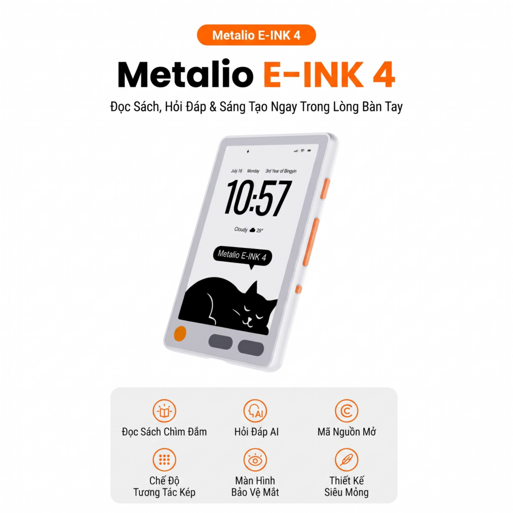 Máy đọc sách Metalio E-INK4 3.97" 10