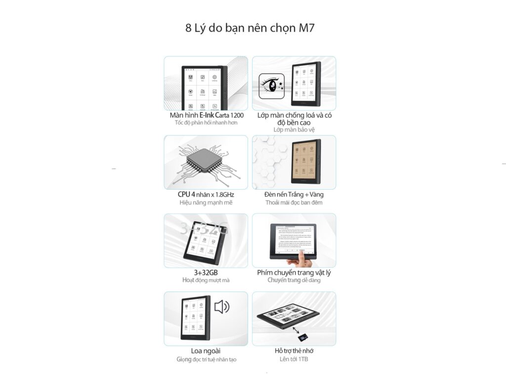 Meebook M7 - Máy đọc sách Android Carta 1200, có phím cứng