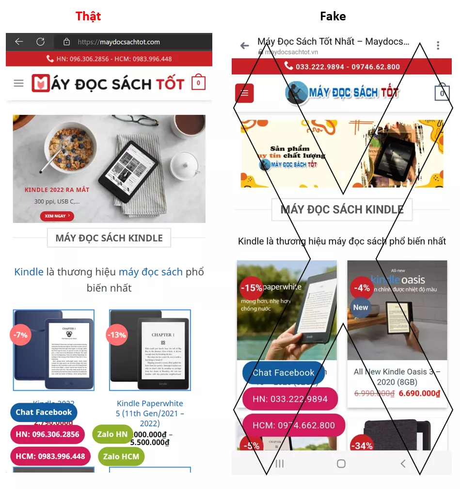 Cảnh bảo trang web giả mạo Máy Đọc Sách Tốt 1 Cảnh bảo trang web giả mạo Máy Đọc Sách Tốt 1