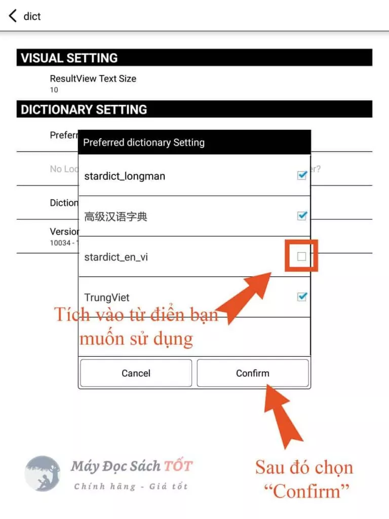 Hướng dẫn cài từ điển cho máy đọc sách Boox và Likebook 7