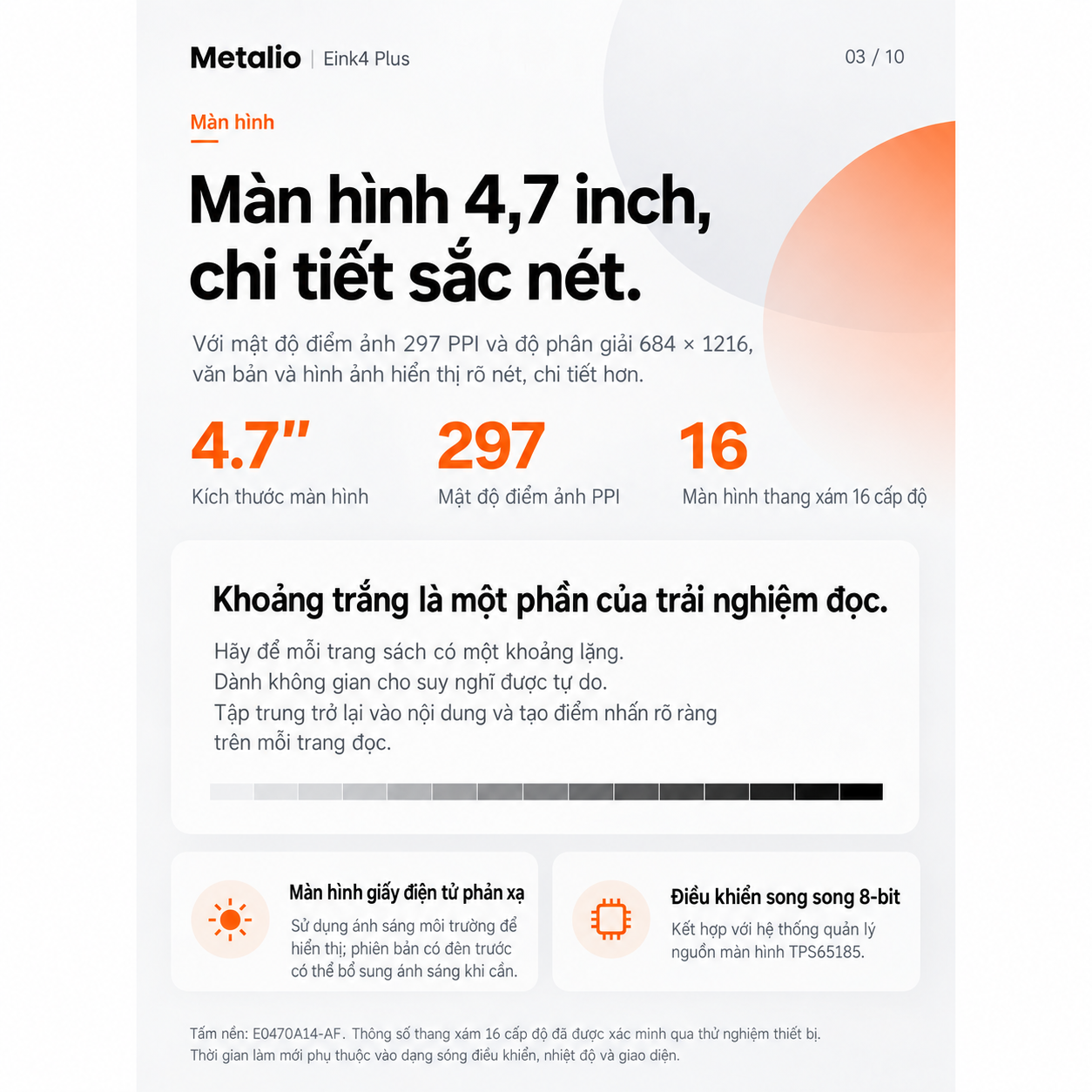 Máy đọc sách Metalio E-INK4 Plus 4.7" 16
