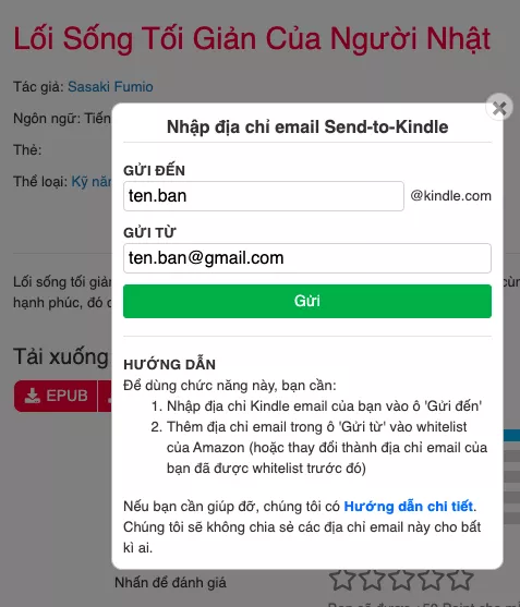 Hướng dẫn sử dụng Kindle P3: Chuyển sách vào Kindle 2