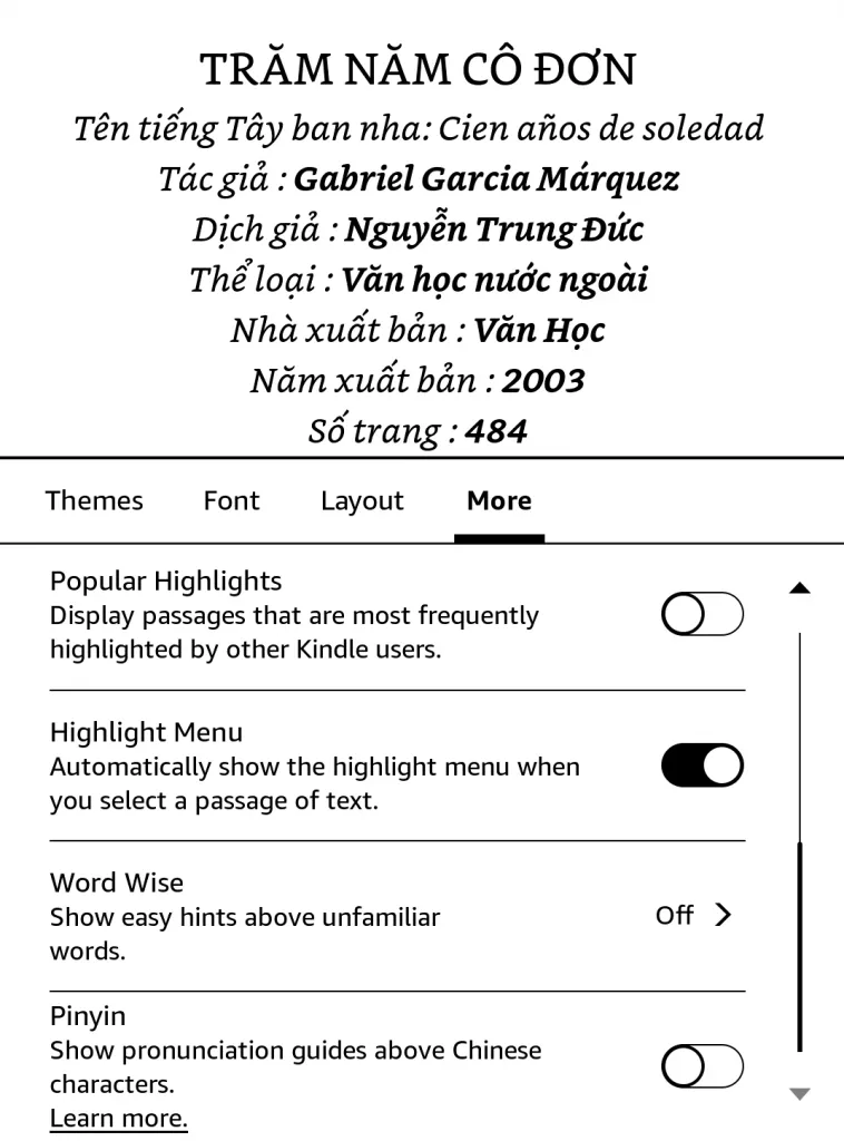Hướng dẫn sử dụng Kindle P5 - Đọc sách trên Kindle 8